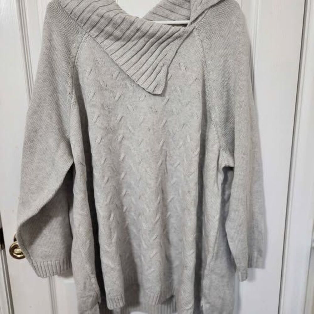 Catherines cable-knit cowl-neck sweater size 2x